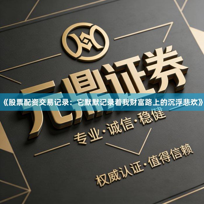 《股票配资交易记录：它默默记录着我财富路上的沉浮悲欢》