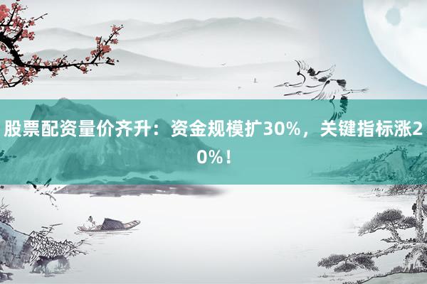 股票配资量价齐升：资金规模扩30%，关键指标涨20%！