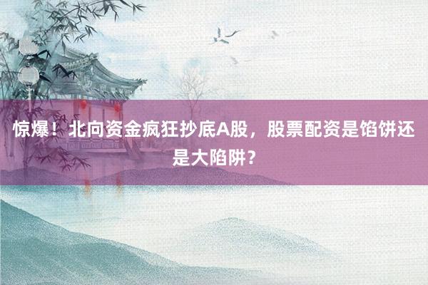 惊爆！北向资金疯狂抄底A股，股票配资是馅饼还是大陷阱？