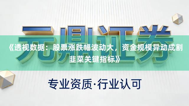 《透视数据：股票涨跌幅波动大，资金规模异动成割韭菜关键指标》