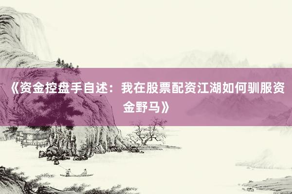 《资金控盘手自述：我在股票配资江湖如何驯服资金野马》