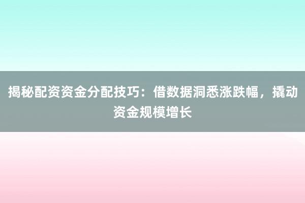 揭秘配资资金分配技巧：借数据洞悉涨跌幅，撬动资金规模增长