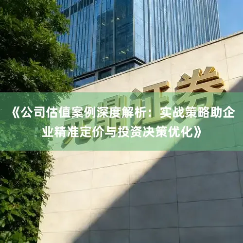 《公司估值案例深度解析：实战策略助企业精准定价与投资决策优化》