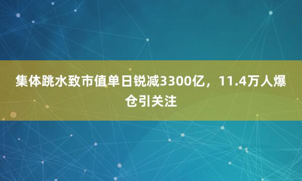 集体跳水致市值单日锐减3300亿，11.4万人爆仓引关注