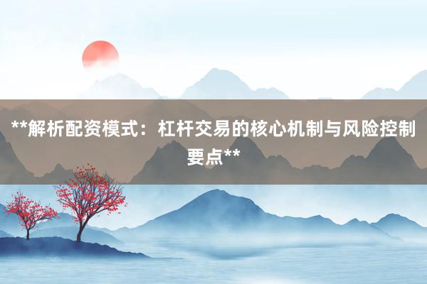 **解析配资模式：杠杆交易的核心机制与风险控制要点**