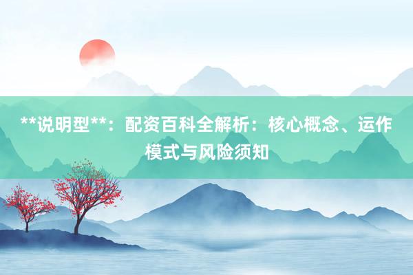 **说明型**：配资百科全解析：核心概念、运作模式与风险须知
