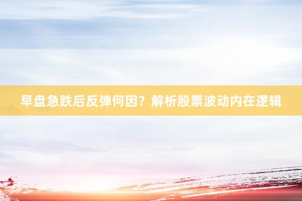 早盘急跌后反弹何因？解析股票波动内在逻辑