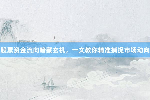 股票资金流向暗藏玄机,一文教你精准捕捉市场动向