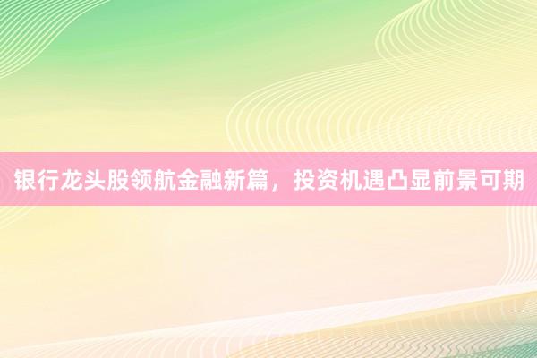 银行龙头股领航金融新篇，投资机遇凸显前景可期