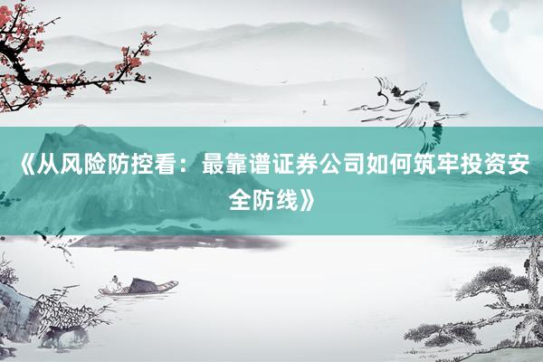 《从风险防控看：最靠谱证券公司如何筑牢投资安全防线》