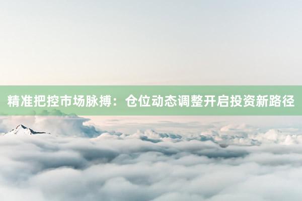 精准把控市场脉搏：仓位动态调整开启投资新路径