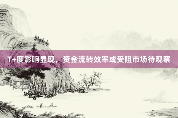 T+度影响显现，资金流转效率或受阻市场待观察